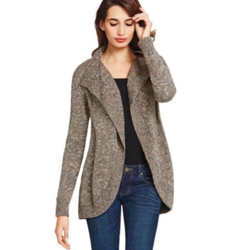 Cabi Open Front Marbled Cardigan Sweater
